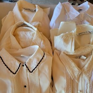 6 white/off white blouses size 24w